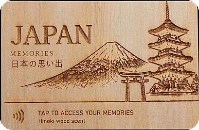 Omoide-Tap ひのきNFCカード（富士山・JAPAN MEMORIES）